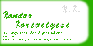 nandor kortvelyesi business card