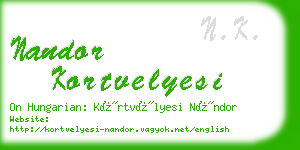 nandor kortvelyesi business card